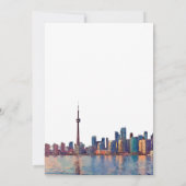 Toronto Skyline Aquarell Ziel Hochzeit Save The Date (Rückseite)