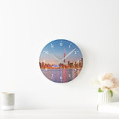 Toronto Skyline at Sunset Runde Wanduhr (Zuhause)