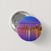 Toronto-Skyline bei Dämmerung Button (Vorne & Hinten)