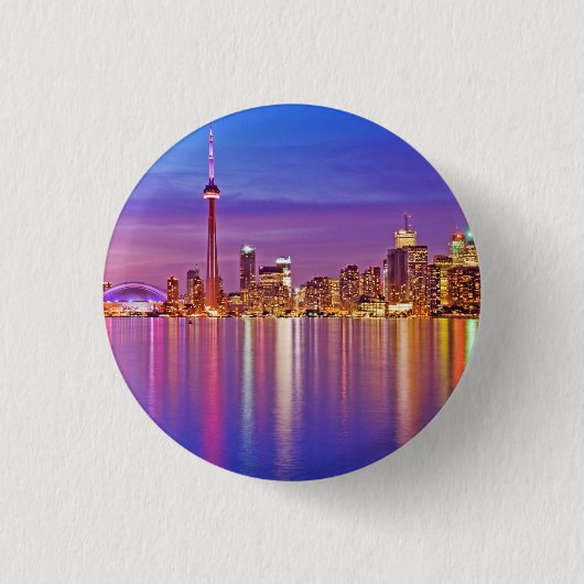 Toronto-Skyline bei Dämmerung Button (Vorderseite)