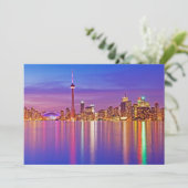 Toronto Skyline bei Dusk Dankeskarte (Stehend Vorderseite)
