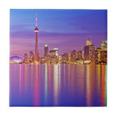 Toronto Skyline bei Dusk Fliese (Vorderseite)