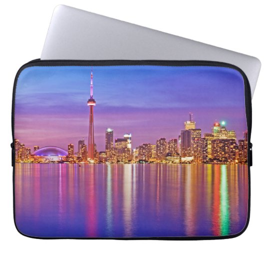Toronto Skyline bei Dusk Laptopschutzhülle (Vorderseite)