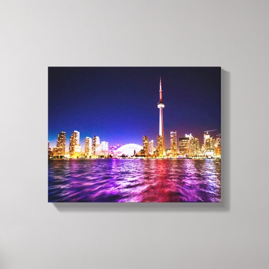Toronto Skyline bei Nacht Leinwanddruck (Vorderseite)