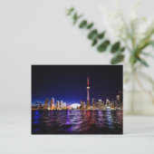 Toronto Skyline bei Nacht Postkarte (Stehend Vorderseite)