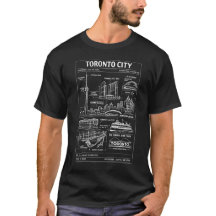 Toronto-Skyline-Blueprint-Illustration T-Shirt