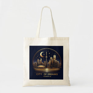Toronto Skyline Eleganz - Tiefes Navy & Gold Tote Tragetasche