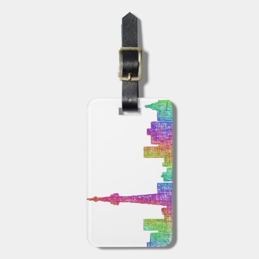 Toronto-Skyline Gepäckanhänger (Vorderseite vertikal)