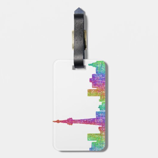 Toronto-Skyline Gepäckanhänger (Rückseite vertikal)