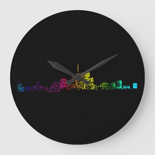 Toronto Skyline Gradient Große Wanduhr (Vorderseite)