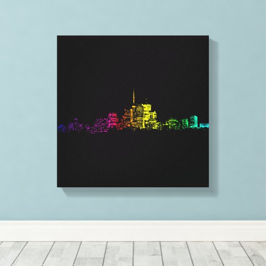 Toronto Skyline Gradient Leinwanddruck (Insitu (Holzboden))