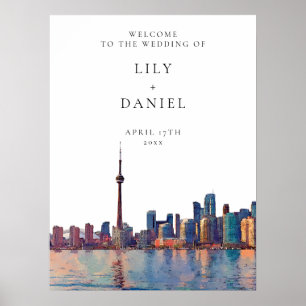 Toronto Skyline Hochzeits-Willkommensschild Poster