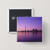 Toronto Skyline in der Nacht, Ontario, Kanada Button (Vorne & Hinten)