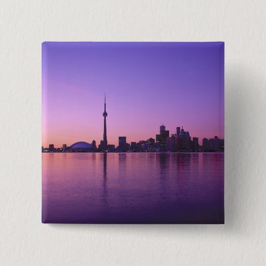 Toronto Skyline in der Nacht, Ontario, Kanada Button (Vorderseite)
