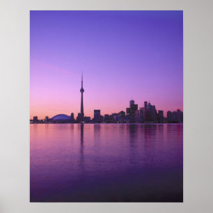 Toronto Skyline in der Nacht, Ontario, Kanada Poster