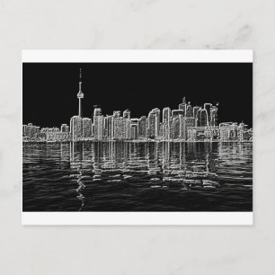 Toronto Skyline in Schwarz und Weiß Postkarte