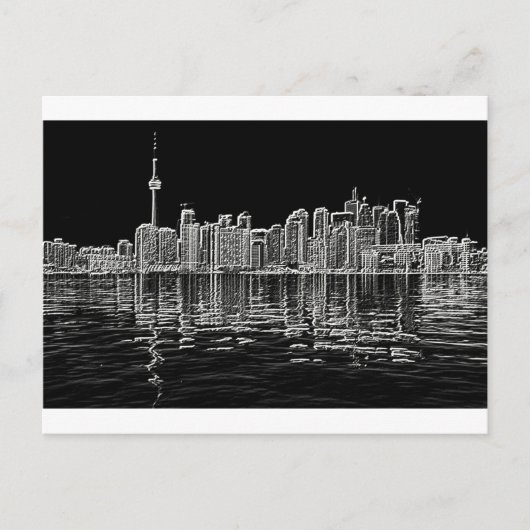 Toronto Skyline in Schwarz und Weiß Postkarte (Vorderseite)