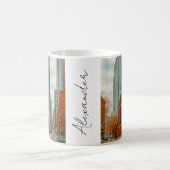 Toronto Skyline Kanada Vintage-Aquarell Kaffeetasse (Mittel)