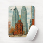 Toronto Skyline Kanada Vintage-Aquarell Mousepad (Mit Mouse)