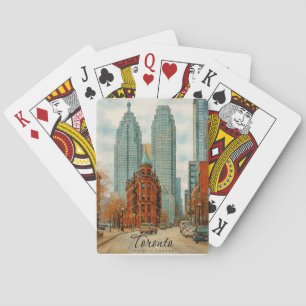 Toronto Skyline Kanada Vintage-Aquarell Spielkarten