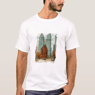 Toronto Skyline Kanada Vintage-Aquarell T-Shirt