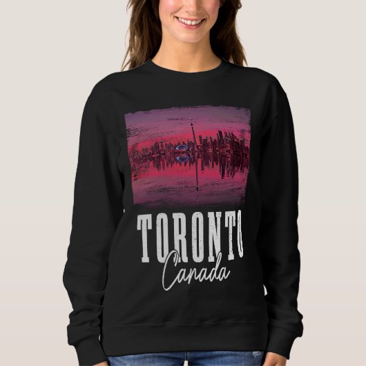 Toronto Skyline Ontario Canada Maple Leaf Canadian Sweatshirt (Vorderseite)