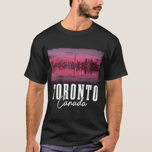 Toronto Skyline Ontario Canada Maple Leaf Canadian T-Shirt (Vorderseite)