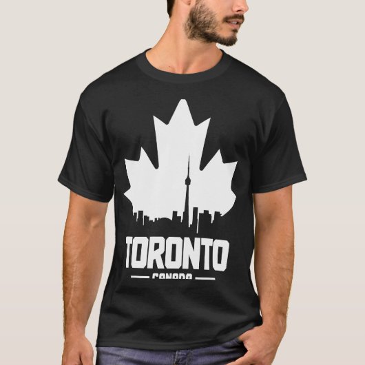 Toronto Skyline Ontario Canada Maple Leaf Canadian T-Shirt (Vorderseite)