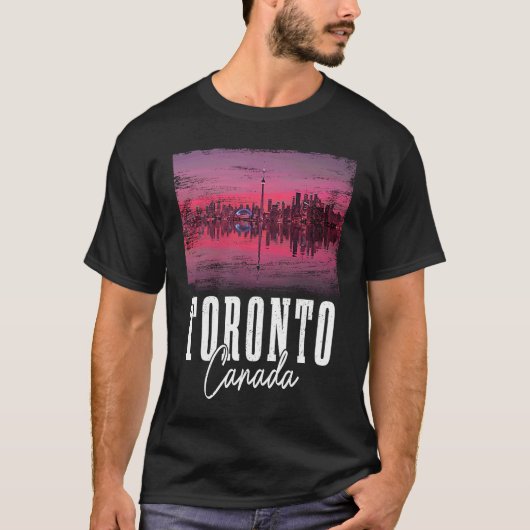 Toronto Skyline Ontario Canada Maple Leaf Canadian T-Shirt (Vorderseite)