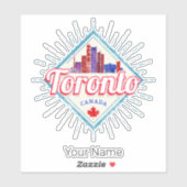 Toronto Skyline Ontario Retro Kanada Vintag Aufkleber (Blatt)