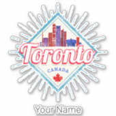 Toronto Skyline Ontario Retro Kanada Vintag Aufkleber (Vorderseite)
