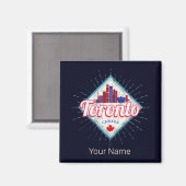 Toronto Skyline Ontario Retro Kanada Vintag Magnet (Vorderseite/Rückseite)