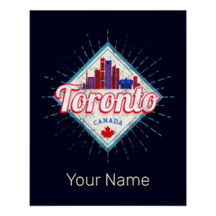 Toronto Skyline Ontario Retro Kanada Vintag Poster