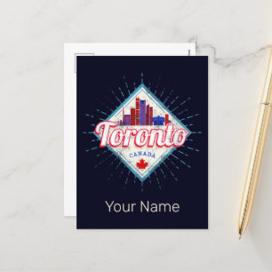 Toronto Skyline Ontario Retro Kanada Vintage Feiertagspostkarte
