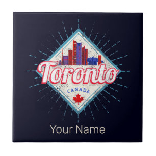 Toronto Skyline Ontario Retro Kanada Vintage Fliese