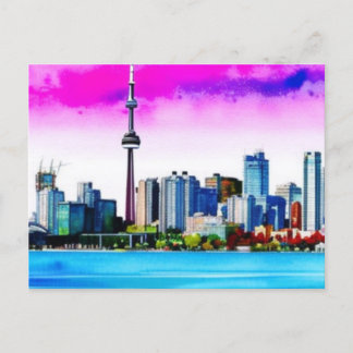 Toronto Skyline Painted Design auf Postkarte