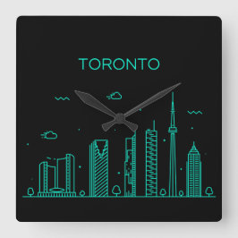 Toronto Skyline Quadratische Wanduhr