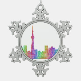 Toronto-Skyline Schneeflocken Zinn-Ornament