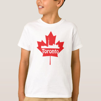 Toronto-Skyline und -Ahornblatt T-Shirt