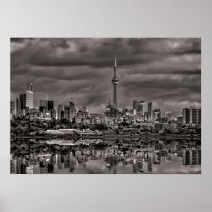 Toronto Skyline Von Sheldon Lookout Reflektion 1 Poster