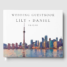 Toronto Skyline Watercolor Wedding Gästebuch