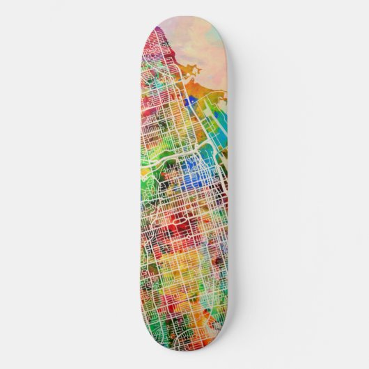 Toronto-Stadt-Straßenkarte Skateboard (Vorderseite)
