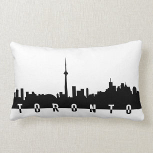Toronto-Stadtbildkanada-Stadtsymbolschwarzes Lendenkissen
