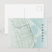 Toronto Stadtplan Minimale Postkarte (Vorne/Hinten)