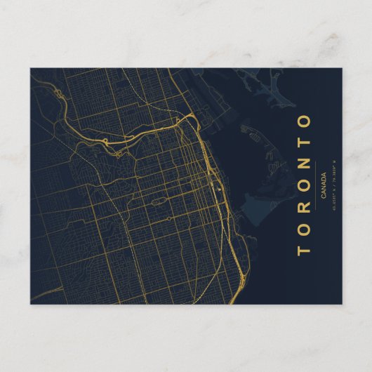 Toronto Stadtplan Minimale Postkarte (Vorderseite)