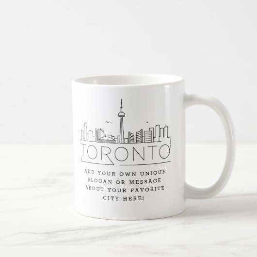 Toronto Stylized Skyline | Benutzerdefinierter Slo Kaffeetasse (Rechts)