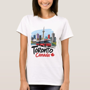 Toronto Süße TTC-Straßenbahn-Skyline T-Shirt
