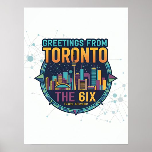 Toronto The 6ix Moderne Farbige Coole Abstrakte  Poster (Vorne)