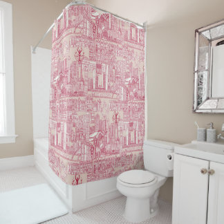 Toronto Toilette lebendig magenta pfirsich staub Duschvorhang