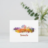 Toronto V2 skyline im Watercolor Postkarte (Stehend Vorderseite)